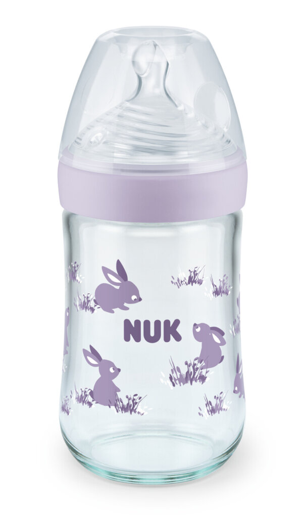 NUK - NATURE SENSE Γυάλινο Μπιμπερό ΘΣ Medium με Δείκτη Ελέγχου Θερμοκρασίας - 240ml